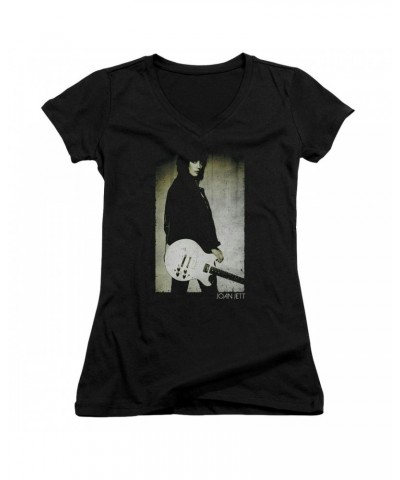 Joan Jett & the Blackhearts Junior's V-Neck Shirt | TURN Junior's Tee $6.40 Shirts