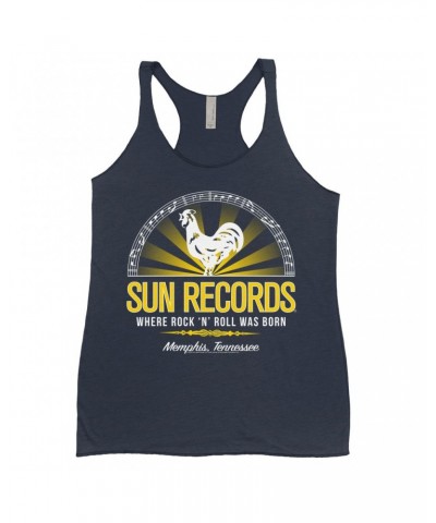 Sun Records Ladies' Tank Top | Ombre Rooster Where Rock N' Roll Was Born Shirt $13.32 Shirts