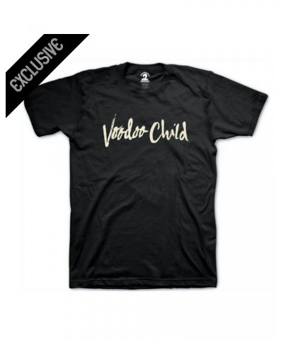 Jimi Hendrix Hendrix Voodoo Child Flocked Logo Mens T-Shirt $9.60 Shirts