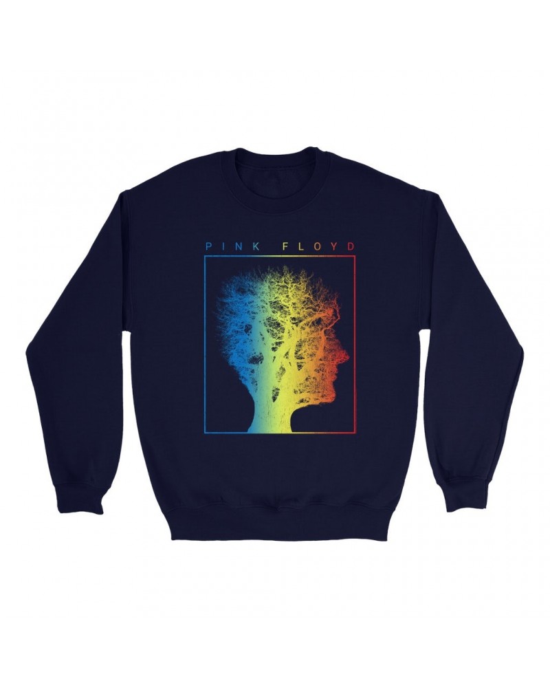 Pink Floyd Sweatshirt | Tree Of Half Life Ombre Rainbow Image Sweatshirt $12.93 Sweatshirts