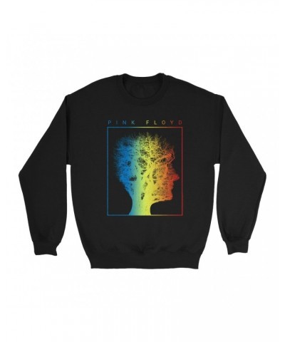 Pink Floyd Sweatshirt | Tree Of Half Life Ombre Rainbow Image Sweatshirt $12.93 Sweatshirts