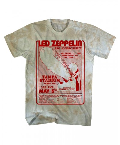 Led Zeppelin T-Shirt | Tampa Stadium Concert Tie Dye Shirt (Reissue) $13.61 Shirts