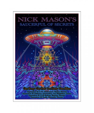 Nick Mason's Saucerful of Secrets Australian Tour 2023 Poster **Signed** $33.60 Decor