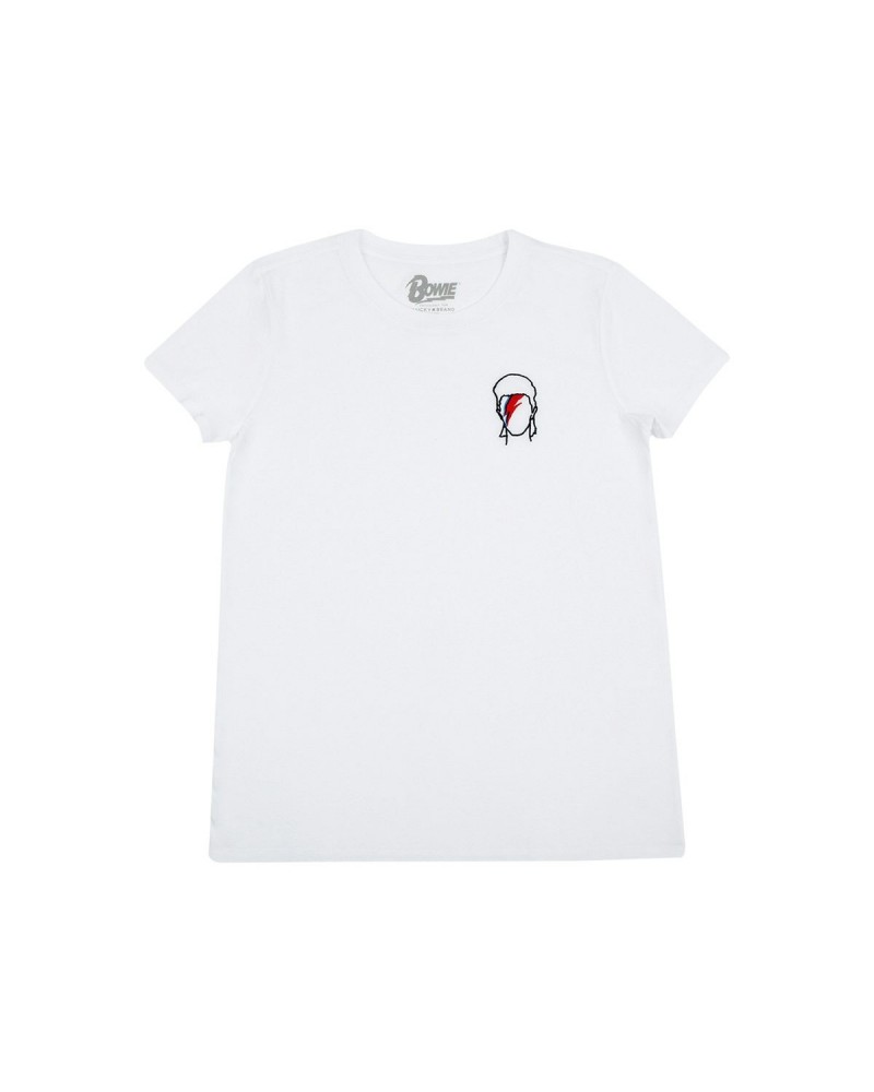 David Bowie Aladdin Sane Outline White T-shirt $12.00 Shirts