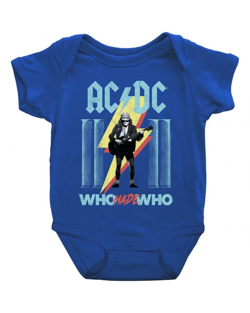 AC/DC Baby Short Sleeve Bodysuit | Pastel Who Made Who Bodysuit $8.58 Kids