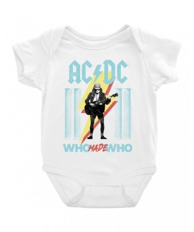 AC/DC Baby Short Sleeve Bodysuit | Pastel Who Made Who Bodysuit $8.58 Kids