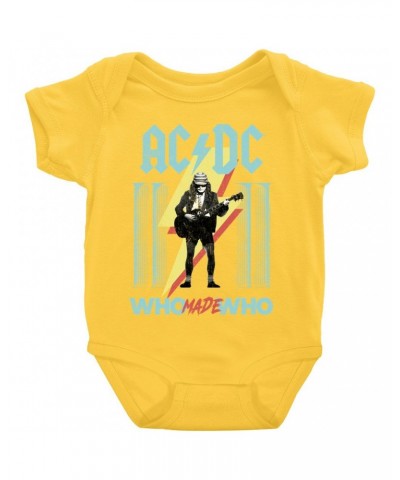 AC/DC Baby Short Sleeve Bodysuit | Pastel Who Made Who Bodysuit $8.58 Kids