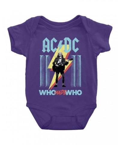 AC/DC Baby Short Sleeve Bodysuit | Pastel Who Made Who Bodysuit $8.58 Kids