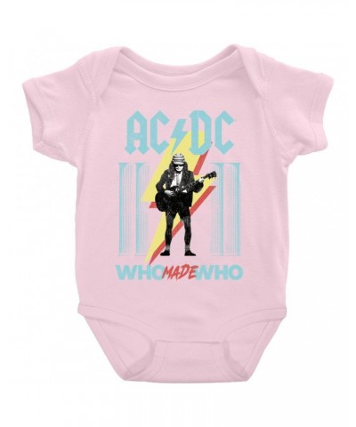 AC/DC Baby Short Sleeve Bodysuit | Pastel Who Made Who Bodysuit $8.58 Kids