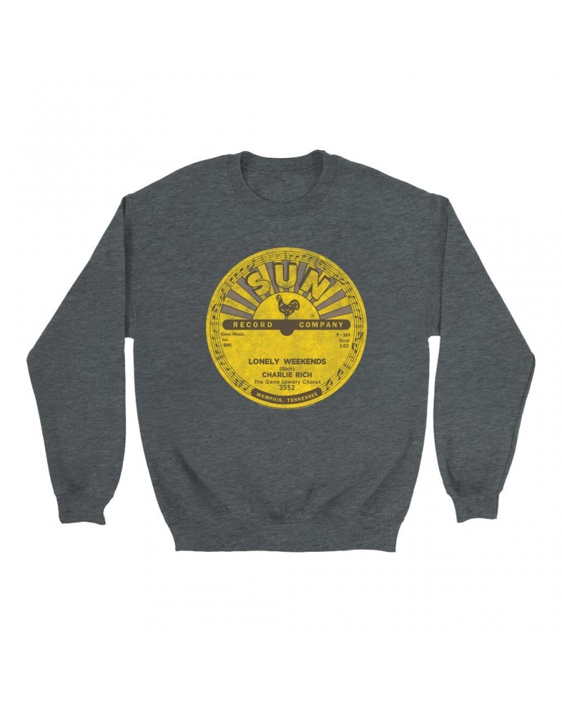 Charlie Rich Sweatshirt | Lonely Weekends Record Label Distressed Sweatshirt $11.18 Sweatshirts