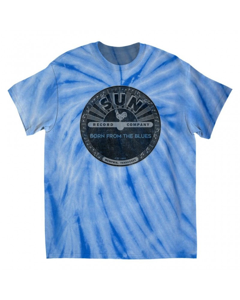 Sun Records T-Shirt | Born From Blues Black Label Distressed Tie Dye Shirt $9.16 Shirts