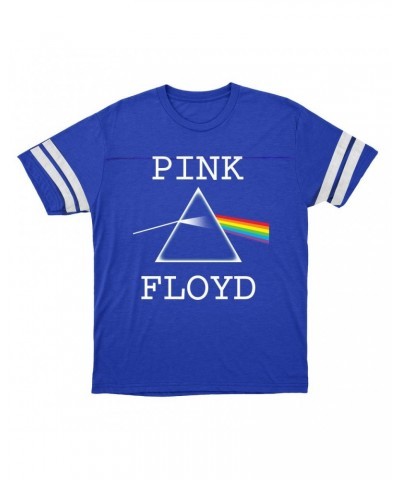 Pink Floyd T-Shirt | The Classic Dark Side Of The Moon Prism Logo Distressed Football Shirt $10.54 Shirts