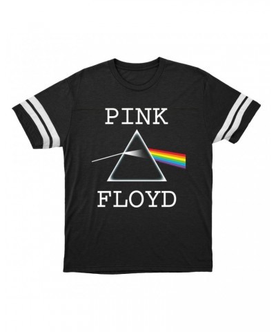 Pink Floyd T-Shirt | The Classic Dark Side Of The Moon Prism Logo Distressed Football Shirt $10.54 Shirts