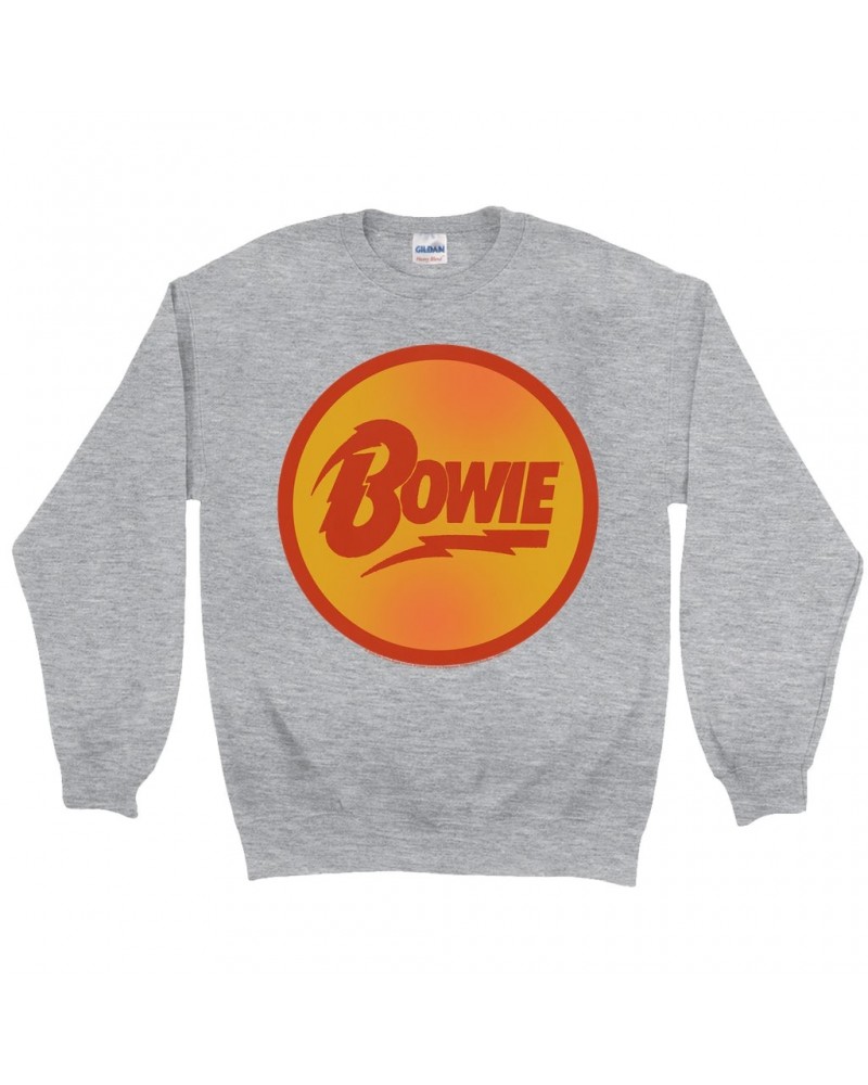 David Bowie Sweatshirt | Bowie Orange And Red Circle Logo Sweatshirt $11.18 Sweatshirts