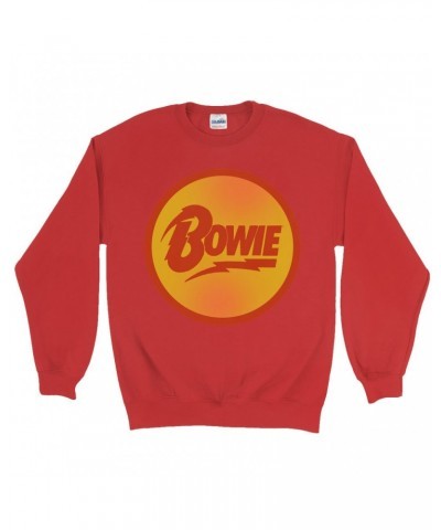 David Bowie Sweatshirt | Bowie Orange And Red Circle Logo Sweatshirt $11.18 Sweatshirts