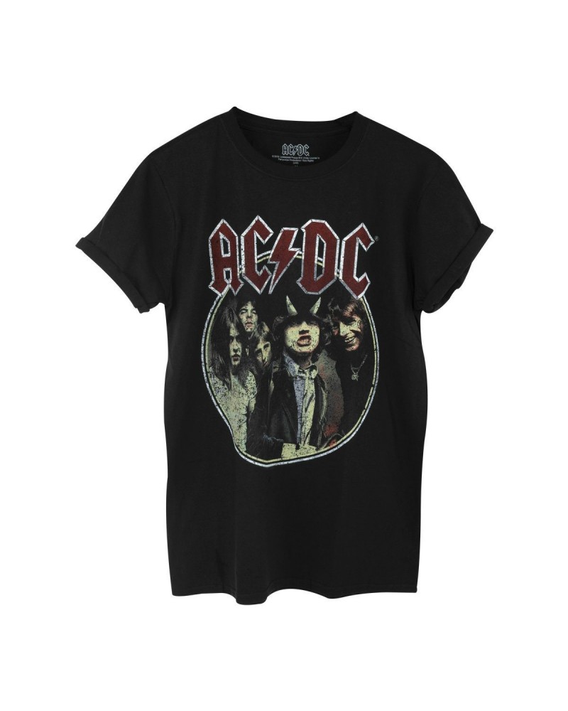 AC/DC Distressed Band Photo Ladies Black T-shirt $12.50 Shirts