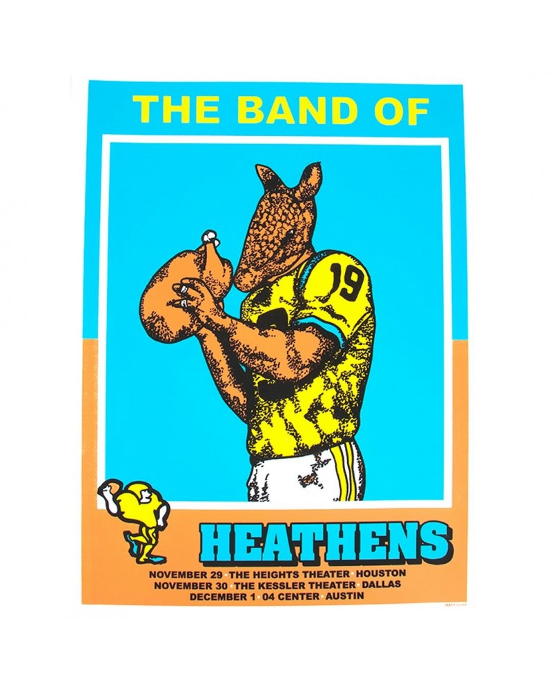 The Band Of Heathens Football Dillo 2019 Thanksgiving Poster $6.00 Decor