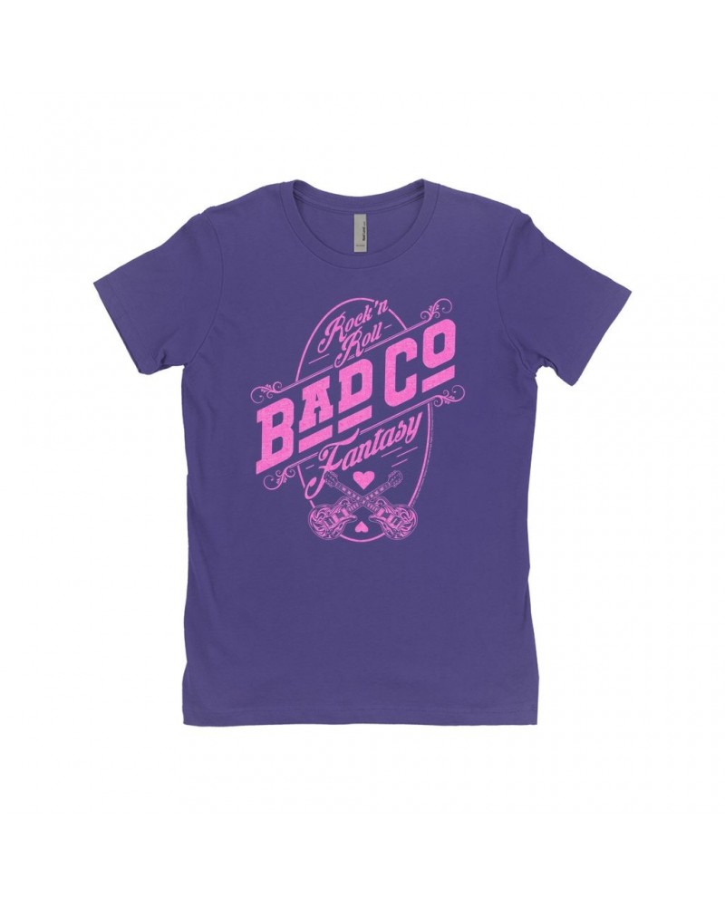 Bad Company Ladies' Boyfriend T-Shirt | Rock N' Roll Fantasy Pink Shirt $8.73 Shirts