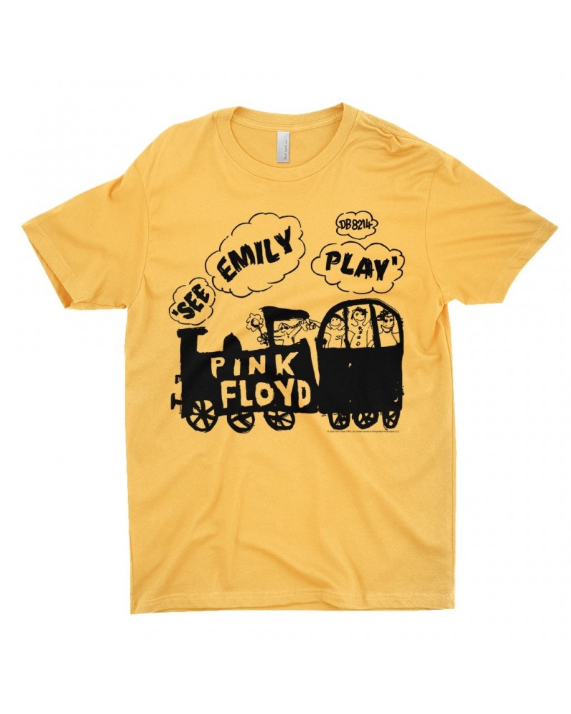 Pink Floyd T-Shirt | See Emily Play Train Sketch Shirt $8.48 Shirts