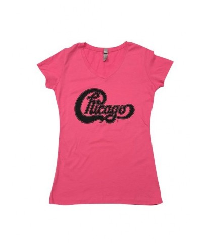 Chicago Hot Pink Logo Women's V-Neck SS Tee $5.10 Shirts