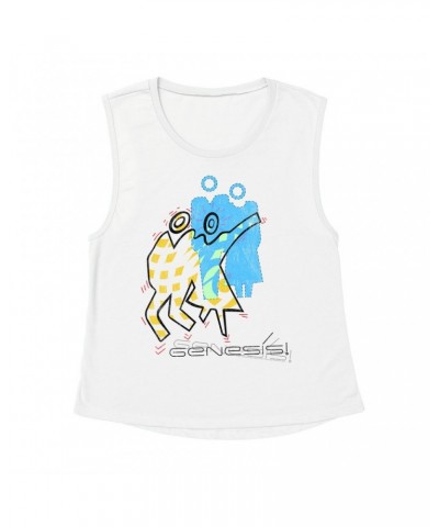 Genesis Ladies' Muscle Tank Top | Artistic Cartoon Illustration Pastels Shirt $11.53 Shirts