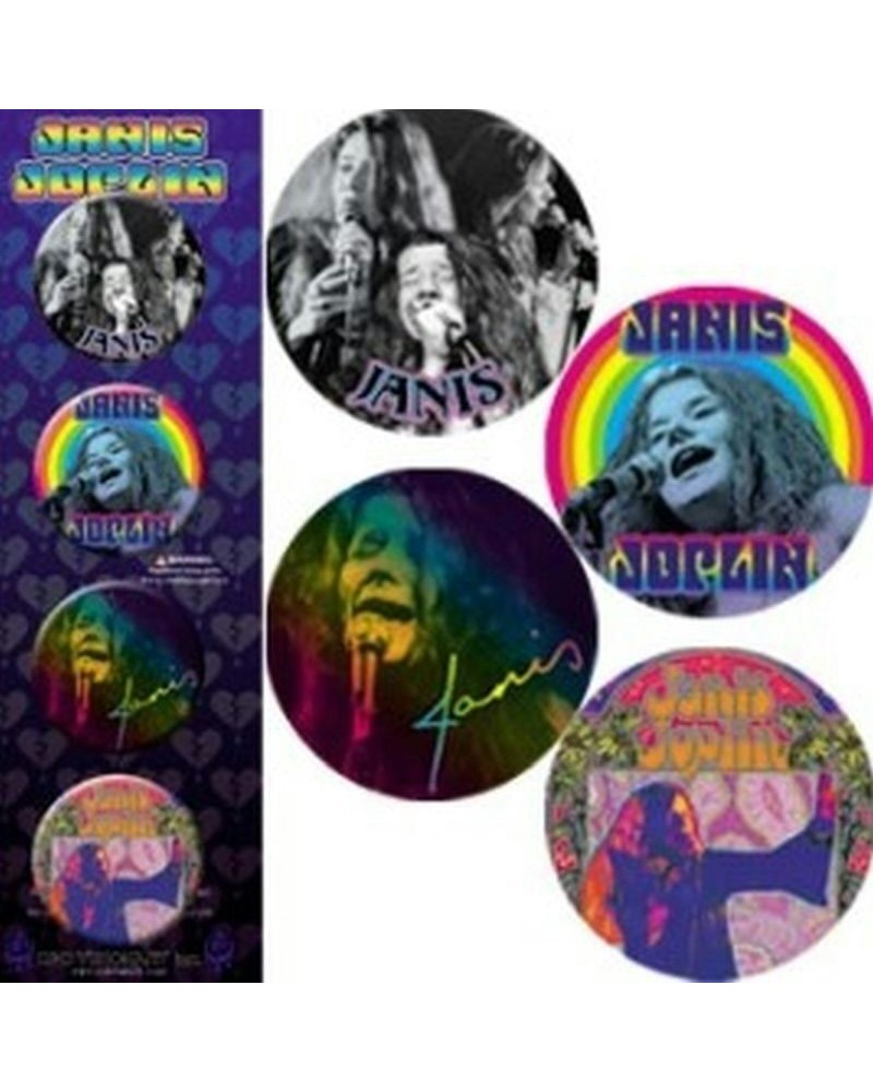 Janis Joplin 4 Pack 1.25" Button Set $2.48 Accessories