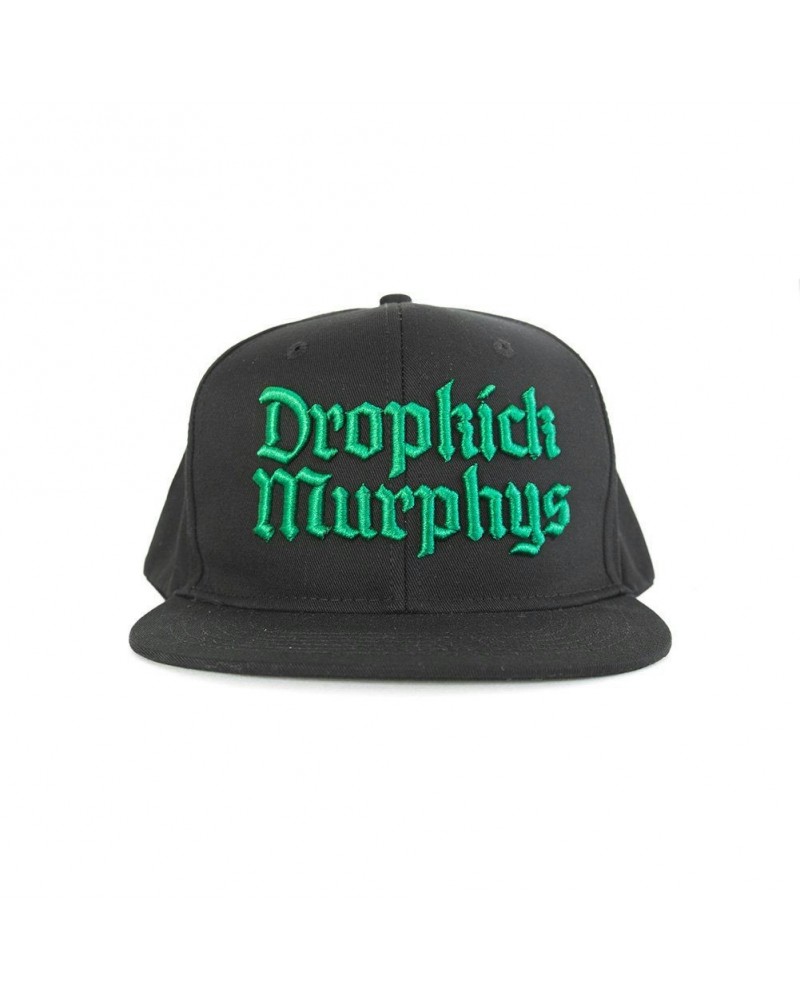 Dropkick Murphys Gothic Logo Snapback Hat (Black/Green) $10.36 Hats