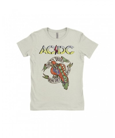 AC/DC Ladies' Boyfriend T-Shirt | Dirty Deeds Done Dirt Cheap Tattoo Design Shirt $11.48 Shirts