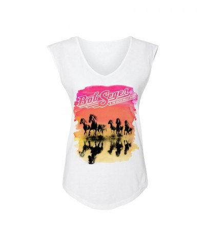 Bob Seger & The Silver Bullet Band Against The Wind Sunset Ladies Sleeveless Tee $12.30 Shirts