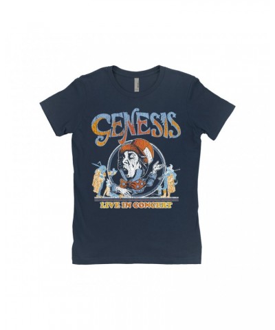 Genesis Ladies' Boyfriend T-Shirt | Mad Hatter Concert Tour Distressed Shirt $12.48 Shirts