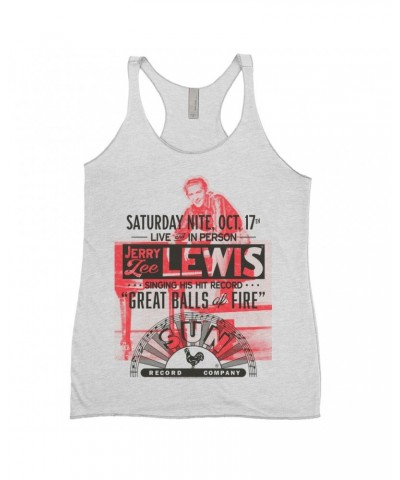 Jerry Lee Lewis Sun Records Ladies' Tank Top | Great Balls of Fire Live In Concert Sun Records Shirt $11.29 Shirts