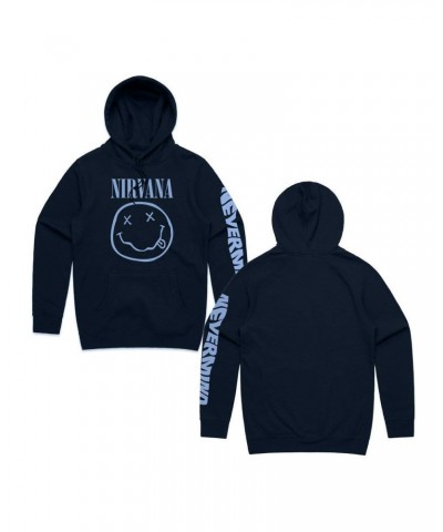 Nirvana Blue Smiley Hoodie (Navy) $7.52 Sweatshirts