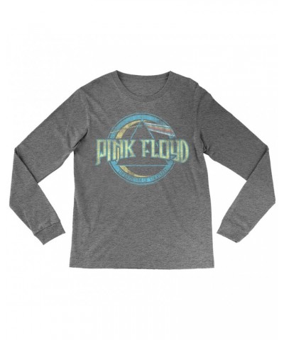 Pink Floyd Heather Long Sleeve Shirt | The Dark Side Of The Moon Pastel Design Shirt $13.18 Shirts